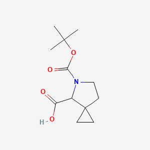 molecular formula C12H19NO4 B2977334 5-(tert-Butoxycarbonyl)-5-azaspiro[2.4]heptane-4-carboxylic acid CAS No. 1613292-78-6