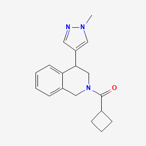 molecular formula C18H21N3O B2977336 cyclobutyl(4-(1-methyl-1H-pyrazol-4-yl)-3,4-dihydroisoquinolin-2(1H)-yl)methanone CAS No. 2309555-36-8