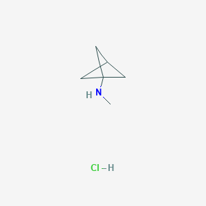 molecular formula C6H12ClN B2977339 N-Methylbicyclo[1.1.1]pentan-1-amine hydrochloride CAS No. 1882089-75-9; 1886967-09-4