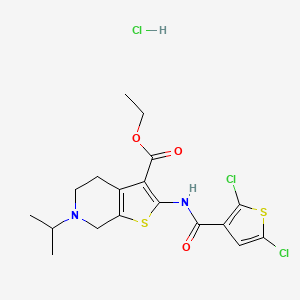 Ethyl 2-(2,5-dichlorothiophene-3-carboxamido)-6-isopropyl-4,5,6,7-tetrahydrothieno[2,3-c]pyridine-3-carboxylate hydrochloride