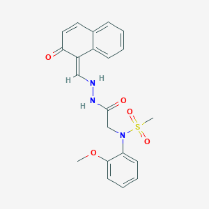 molecular formula C21H21N3O5S B297735 N-(2-methoxyphenyl)-N-[2-oxo-2-[2-[(E)-(2-oxonaphthalen-1-ylidene)methyl]hydrazinyl]ethyl]methanesulfonamide 