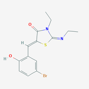 molecular formula C14H15BrN2O2S B297736 5-(5-Bromo-2-hydroxybenzylidene)-3-ethyl-2-(ethylimino)-1,3-thiazolidin-4-one 