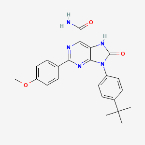 molecular formula C23H23N5O3 B2977362 9-(4-tert-butylphenyl)-2-(4-methoxyphenyl)-8-oxo-7H-purine-6-carboxamide CAS No. 898446-56-5