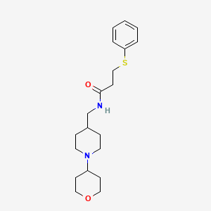 3-(phenylthio)-N-((1-(tetrahydro-2H-pyran-4-yl)piperidin-4-yl)methyl)propanamide