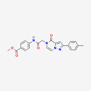 molecular formula C23H20N4O4 B2977375 methyl 4-({[2-(4-methylphenyl)-4-oxopyrazolo[1,5-a]pyrazin-5(4H)-yl]acetyl}amino)benzoate CAS No. 941963-69-5