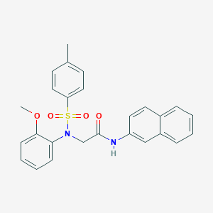 molecular formula C26H24N2O4S B297738 2-{2-methoxy[(4-methylphenyl)sulfonyl]anilino}-N-(2-naphthyl)acetamide 