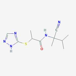 molecular formula C11H17N5OS B2977381 N-(1-cyano-1,2-dimethylpropyl)-2-(4H-1,2,4-triazol-3-ylsulfanyl)propanamide CAS No. 1197929-39-7