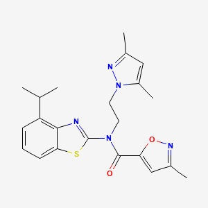 N-(2-(3,5-dimethyl-1H-pyrazol-1-yl)ethyl)-N-(4-isopropylbenzo[d]thiazol-2-yl)-3-methylisoxazole-5-carboxamide