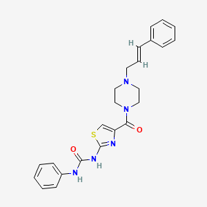 molecular formula C24H25N5O2S B2977389 (E)-1-(4-(4-cinnamylpiperazine-1-carbonyl)thiazol-2-yl)-3-phenylurea CAS No. 955683-06-4