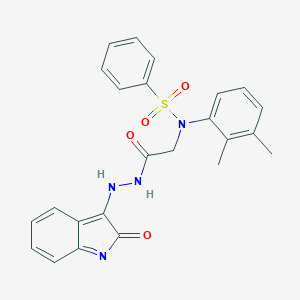 molecular formula C24H22N4O4S B297739 N-(2,3-dimethylphenyl)-N-[2-oxo-2-[2-(2-oxoindol-3-yl)hydrazinyl]ethyl]benzenesulfonamide 