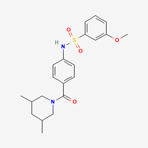 molecular formula C21H26N2O4S B2977391 N-(4-(3,5-二甲基哌啶-1-羰基)苯基)-3-甲氧基苯磺酰胺 CAS No. 690962-47-1