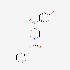molecular formula C21H23NO4 B2977399 Benzyl 4-(4-methoxybenzoyl)piperidine-1-carboxylate CAS No. 1089570-76-2