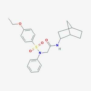 molecular formula C23H28N2O4S B297740 N-bicyclo[2.2.1]hept-2-yl-2-{[(4-ethoxyphenyl)sulfonyl]anilino}acetamide 