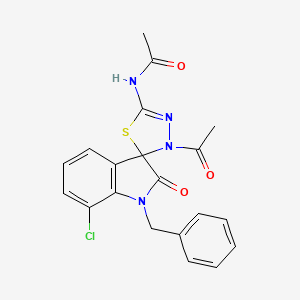 molecular formula C20H17ClN4O3S B2977400 N-(3'-acetyl-1-benzyl-7-chloro-2-oxo-1,2-dihydro-3'H-spiro[indole-3,2'-[1,3,4]thiadiazol]-5'-yl)acetamide CAS No. 919062-88-7