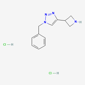 molecular formula C12H16Cl2N4 B2977414 4-(Azetidin-3-yl)-1-benzyl-1H-1,2,3-triazole dihydrochloride CAS No. 2230807-02-8