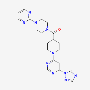 (1-(6-(1H-1,2,4-triazol-1-yl)pyrimidin-4-yl)piperidin-4-yl)(4-(pyrimidin-2-yl)piperazin-1-yl)methanone