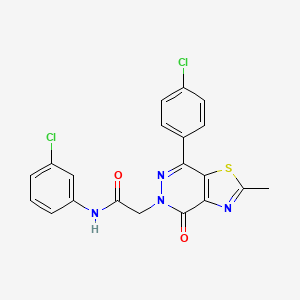 molecular formula C20H14Cl2N4O2S B2977417 N-(3-chlorophenyl)-2-(7-(4-chlorophenyl)-2-methyl-4-oxothiazolo[4,5-d]pyridazin-5(4H)-yl)acetamide CAS No. 941986-76-1
