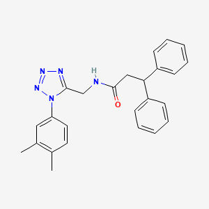 N-[[1-(3,4-dimethylphenyl)tetrazol-5-yl]methyl]-3,3-diphenylpropanamide