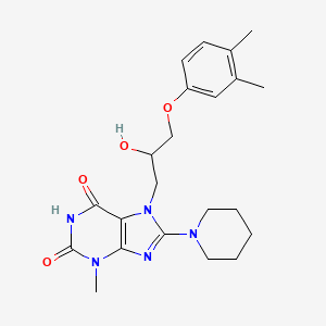 molecular formula C22H29N5O4 B2977427 7-(3-(3,4-dimethylphenoxy)-2-hydroxypropyl)-3-methyl-8-(piperidin-1-yl)-1H-purine-2,6(3H,7H)-dione CAS No. 879071-57-5