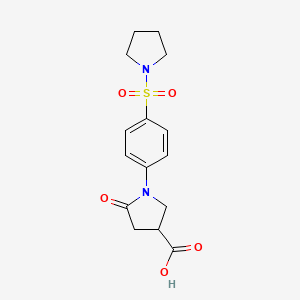 5-Oxo-1-[4-(pyrrolidin-1-ylsulfonyl)phenyl]pyrrolidine-3-carboxylic acid