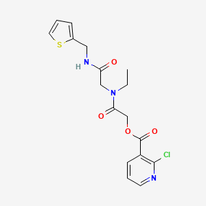 molecular formula C17H18ClN3O4S B2977429 [Ethyl({[(thiophen-2-yl)methyl]carbamoyl}methyl)carbamoyl]methyl 2-chloropyridine-3-carboxylate CAS No. 1118814-32-6