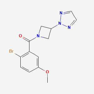 molecular formula C13H13BrN4O2 B2977444 (3-(2H-1,2,3-triazol-2-yl)azetidin-1-yl)(2-bromo-5-methoxyphenyl)methanone CAS No. 2319786-72-4