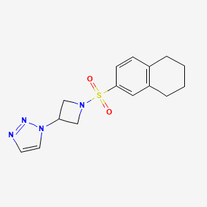 molecular formula C15H18N4O2S B2977445 1-(1-((5,6,7,8-四氢萘-2-基)磺酰基)氮杂环丁-3-基)-1H-1,2,3-三唑 CAS No. 2034431-58-6
