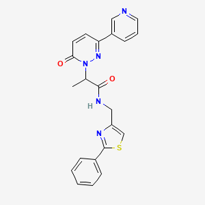 2-(6-oxo-3-(pyridin-3-yl)pyridazin-1(6H)-yl)-N-((2-phenylthiazol-4-yl)methyl)propanamide
