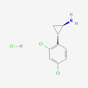 molecular formula C9H10Cl3N B2977448 (1R,2S)-2-(2,4-dichlorophenyl)cyclopropan-1-amine hydrochloride CAS No. 1807901-49-0