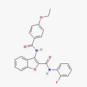 molecular formula C24H19FN2O4 B2977451 3-(4-ethoxybenzamido)-N-(2-fluorophenyl)benzofuran-2-carboxamide CAS No. 847405-75-8