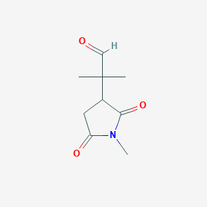 molecular formula C9H13NO3 B2977455 2-Methyl-2-(1-methyl-2,5-dioxopyrrolidin-3-yl)propanal CAS No. 1431769-37-7