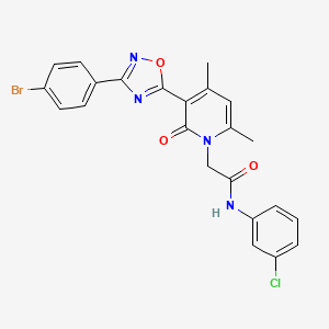 molecular formula C23H18BrClN4O3 B2977462 2-(3-(3-(4-bromophenyl)-1,2,4-oxadiazol-5-yl)-4,6-dimethyl-2-oxopyridin-1(2H)-yl)-N-(3-chlorophenyl)acetamide CAS No. 1357725-95-1
