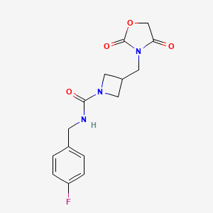 3-((2,4-dioxooxazolidin-3-yl)methyl)-N-(4-fluorobenzyl)azetidine-1-carboxamide