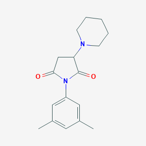 molecular formula C17H22N2O2 B297747 1-(3,5-Dimethylphenyl)-3-(1-piperidinyl)-2,5-pyrrolidinedione 