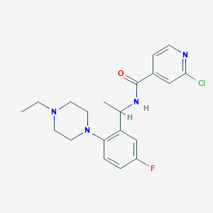 molecular formula C20H24ClFN4O B2977472 2-氯-N-[1-[2-(4-乙基哌嗪-1-基)-5-氟苯基]乙基]吡啶-4-甲酰胺 CAS No. 1365627-89-9