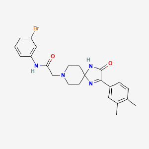 molecular formula C23H25BrN4O2 B2977473 N-(3-bromophenyl)-2-(2-(3,4-dimethylphenyl)-3-oxo-1,4,8-triazaspiro[4.5]dec-1-en-8-yl)acetamide CAS No. 1189438-97-8