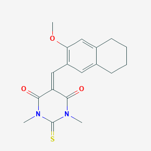 molecular formula C18H20N2O3S B297748 5-[(3-methoxy-5,6,7,8-tetrahydro-2-naphthalenyl)methylene]-1,3-dimethyl-2-thioxodihydro-4,6(1H,5H)-pyrimidinedione 