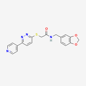 molecular formula C19H16N4O3S B2977480 N-(1,3-benzodioxol-5-ylmethyl)-2-(6-pyridin-4-ylpyridazin-3-yl)sulfanylacetamide CAS No. 893999-94-5