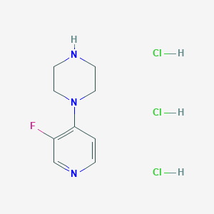 molecular formula C9H15Cl3FN3 B2977486 1-(3-Fluoropyridin-4-yl)piperazine trihydrochloride CAS No. 1707358-41-5