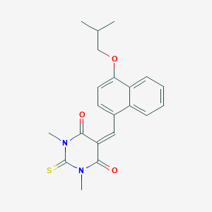 molecular formula C21H22N2O3S B297749 5-[(4-isobutoxy-1-naphthyl)methylene]-1,3-dimethyl-2-thioxodihydro-4,6(1H,5H)-pyrimidinedione 
