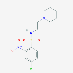 molecular formula C13H18ClN3O4S B2977492 ((4-Chloro-2-nitrophenyl)sulfonyl)(2-piperidylethyl)amine CAS No. 1023875-03-7