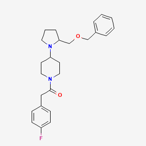 1-(4-(2-((Benzyloxy)methyl)pyrrolidin-1-yl)piperidin-1-yl)-2-(4-fluorophenyl)ethanone