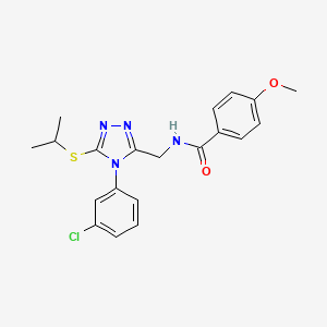 molecular formula C20H21ClN4O2S B2977510 N-((4-(3-chlorophenyl)-5-(isopropylthio)-4H-1,2,4-triazol-3-yl)methyl)-4-methoxybenzamide CAS No. 476449-72-6