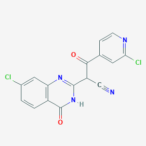 molecular formula C16H8Cl2N4O2 B2977515 2-(7-Chloro-4-oxo-3,4-dihydroquinazolin-2-yl)-3-(2-chloropyridin-4-yl)-3-oxopropanenitrile CAS No. 1384740-49-1