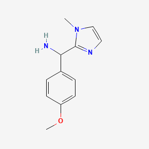 molecular formula C12H15N3O B2977516 (4-methoxyphenyl)(1-methyl-1H-imidazol-2-yl)methanamine CAS No. 877964-56-2