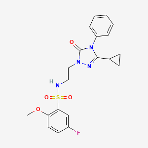 N-(2-(3-cyclopropyl-5-oxo-4-phenyl-4,5-dihydro-1H-1,2,4-triazol-1-yl)ethyl)-5-fluoro-2-methoxybenzenesulfonamide