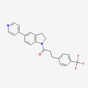 molecular formula C23H19F3N2O B2977536 1-(5-(Pyridin-4-yl)indolin-1-yl)-3-(4-(trifluoromethyl)phenyl)propan-1-one CAS No. 2034523-42-5