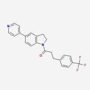 molecular formula C23H19F3N2O B2977536 1-(5-(吡啶-4-基)吲哚-1-基)-3-(4-(三氟甲基)苯基)丙-1-酮 CAS No. 2034523-42-5