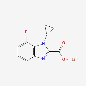 molecular formula C11H8FLiN2O2 B2977537 Lithium 1-cyclopropyl-7-fluoro-1H-benzo[d]imidazole-2-carboxylate CAS No. 2197062-19-2
