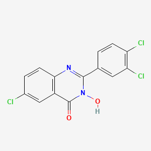 molecular formula C14H7Cl3N2O2 B2977540 6-chloro-2-(3,4-dichlorophenyl)-3-hydroxy-4(3H)-quinazolinone CAS No. 338412-56-9